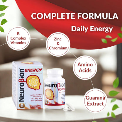60 Caps Neurobion Energy: B Vitamins for Brain Alertness & Stamina