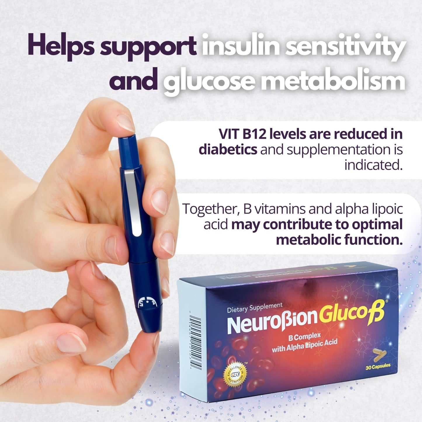 Neurobion Gluco B - B Complex with Alpha Lipoic Acid | 30 Capsules