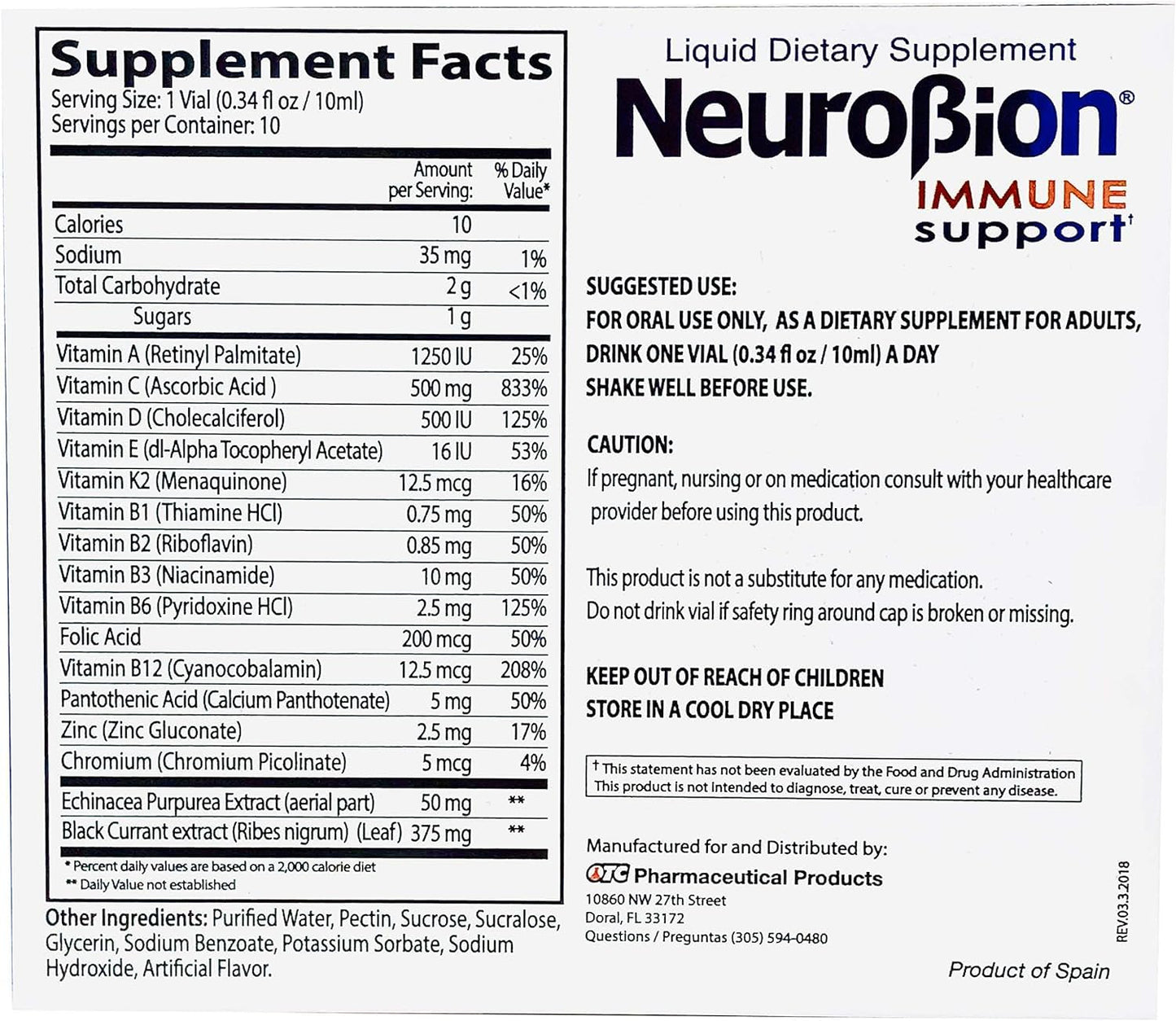 Neurobion Immune Support with Echinacea & Zinc – 10 Vials x 10 ml