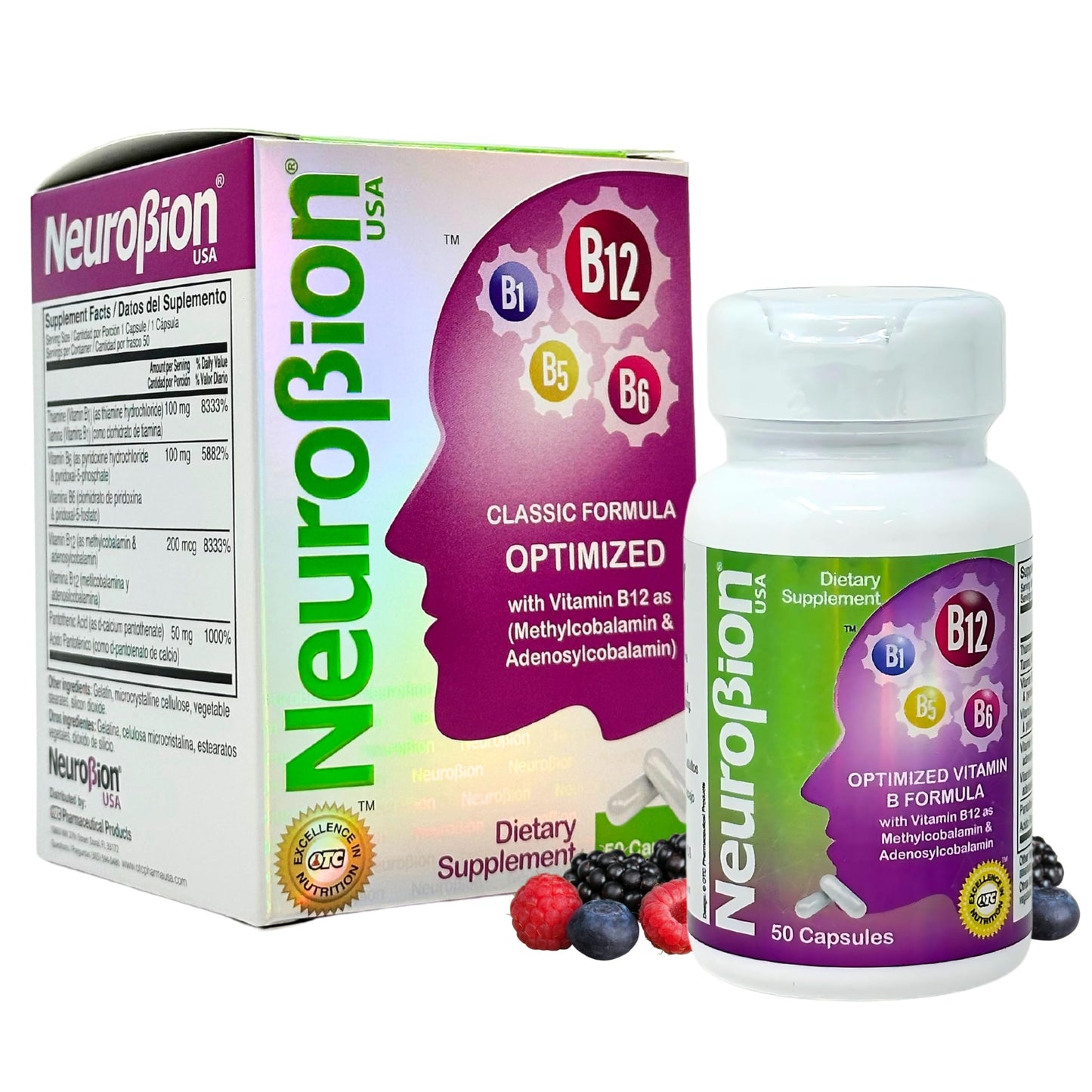 Neurobion Optimized Classic Formula B12 Methylcobalamin Dietary Supplement – 50 Capsules