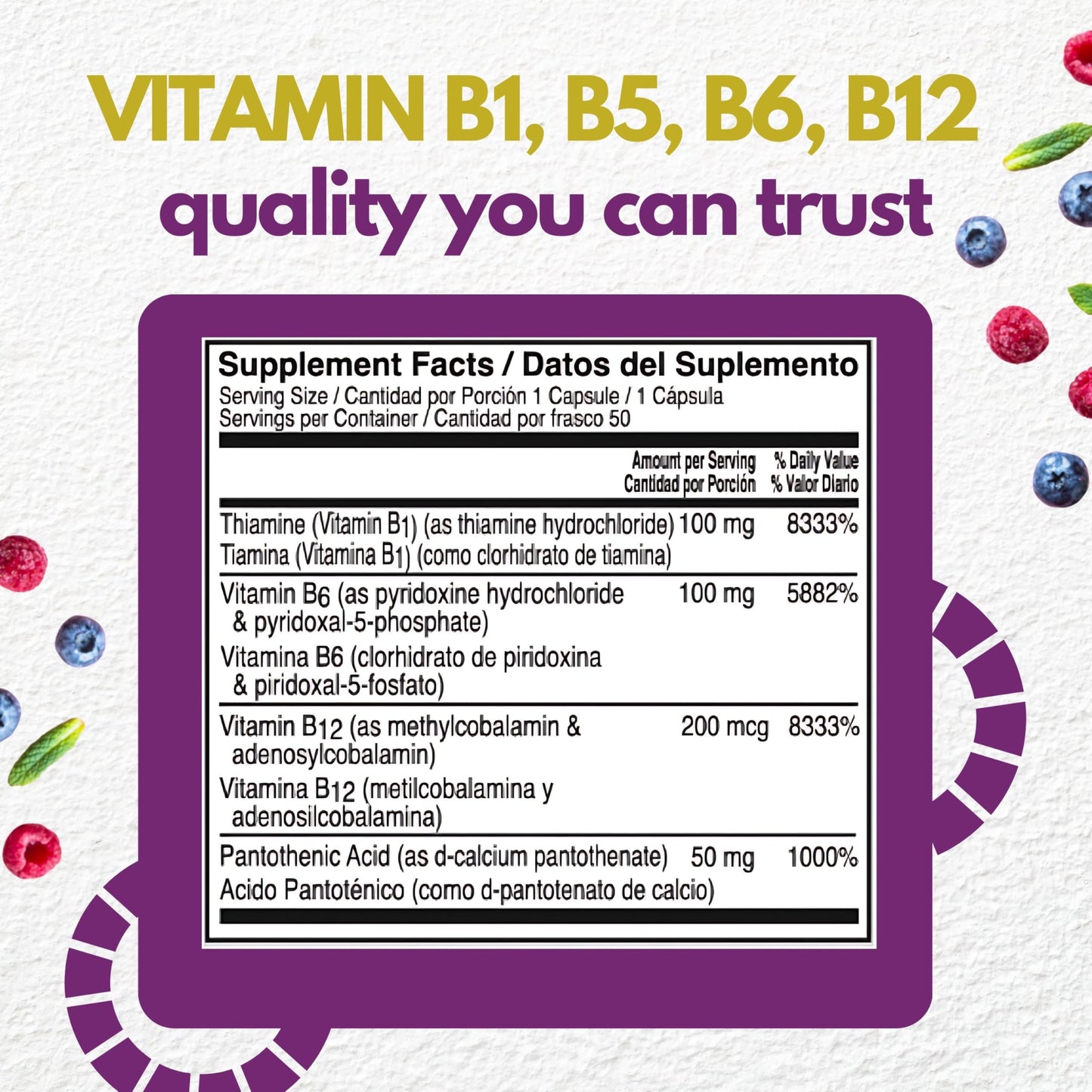 Neurobion Optimized Classic Formula B12 Methylcobalamin Dietary Supplement – 50 Capsules