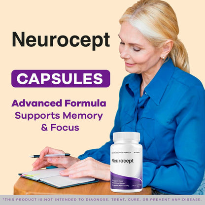 (2 Pack) Neurocept Brain Supplement Capsules – Memory, Focus & Wellness | 120 Capsules