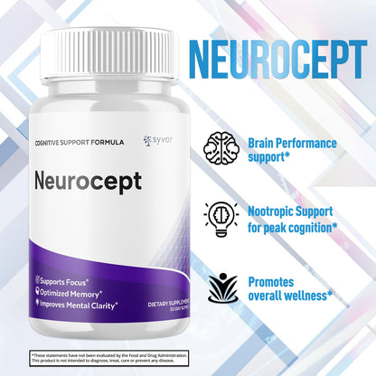 Neurocept Capsules – Brain Health Supplement with All-Natural Ingredients (60 Capsules)