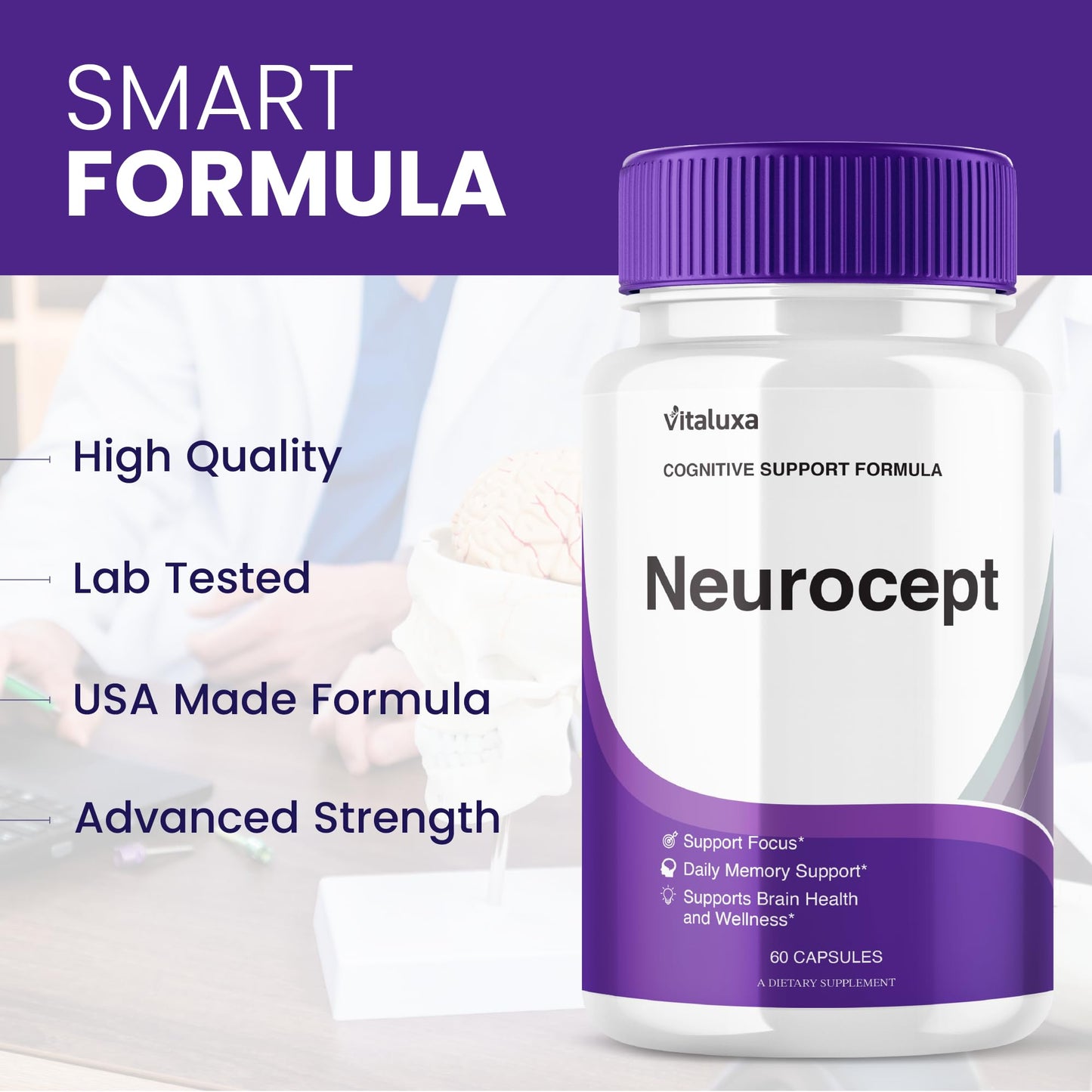 Neurocept Supplement 3-Pack – Memory & Brain Health Capsules (180 Count)