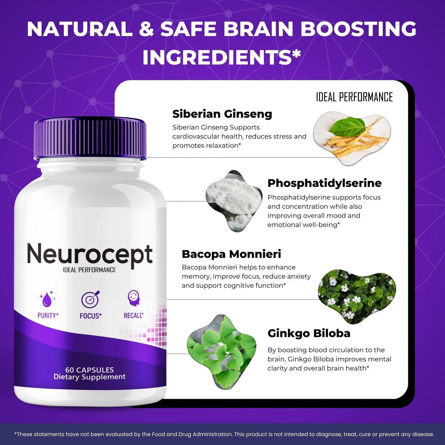Neurocept Supplement - Brain Health Nootropic Pills | Memory & Focus, 2 Pack