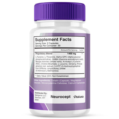 Neurocept Supplement 3-Pack – Memory & Brain Health Capsules (180 Count)
