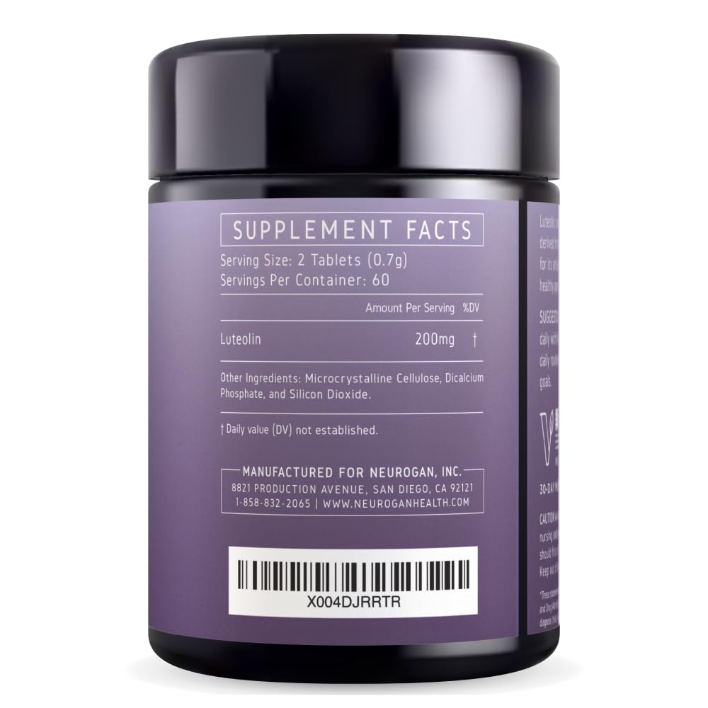 Neurogan Luteolin Tablets – 200 mg, 120 Ct | Brain Health & Immune Support