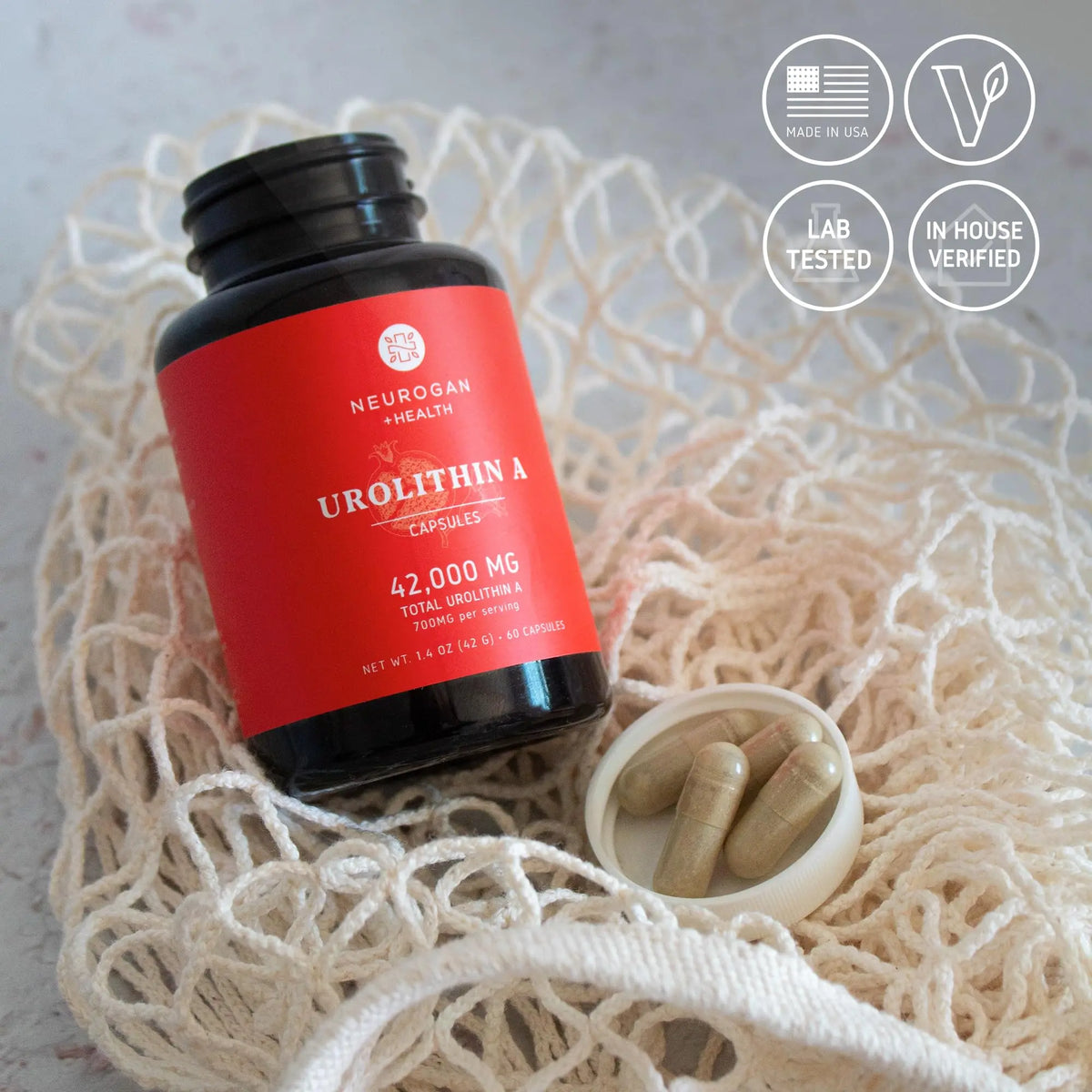 Neurogan Urolithin A 700mg Capsules – Postbiotic Cellular Health, 60 Count – Made in USA BritishVita | Premium UK Vitamins & Wellness Supplements