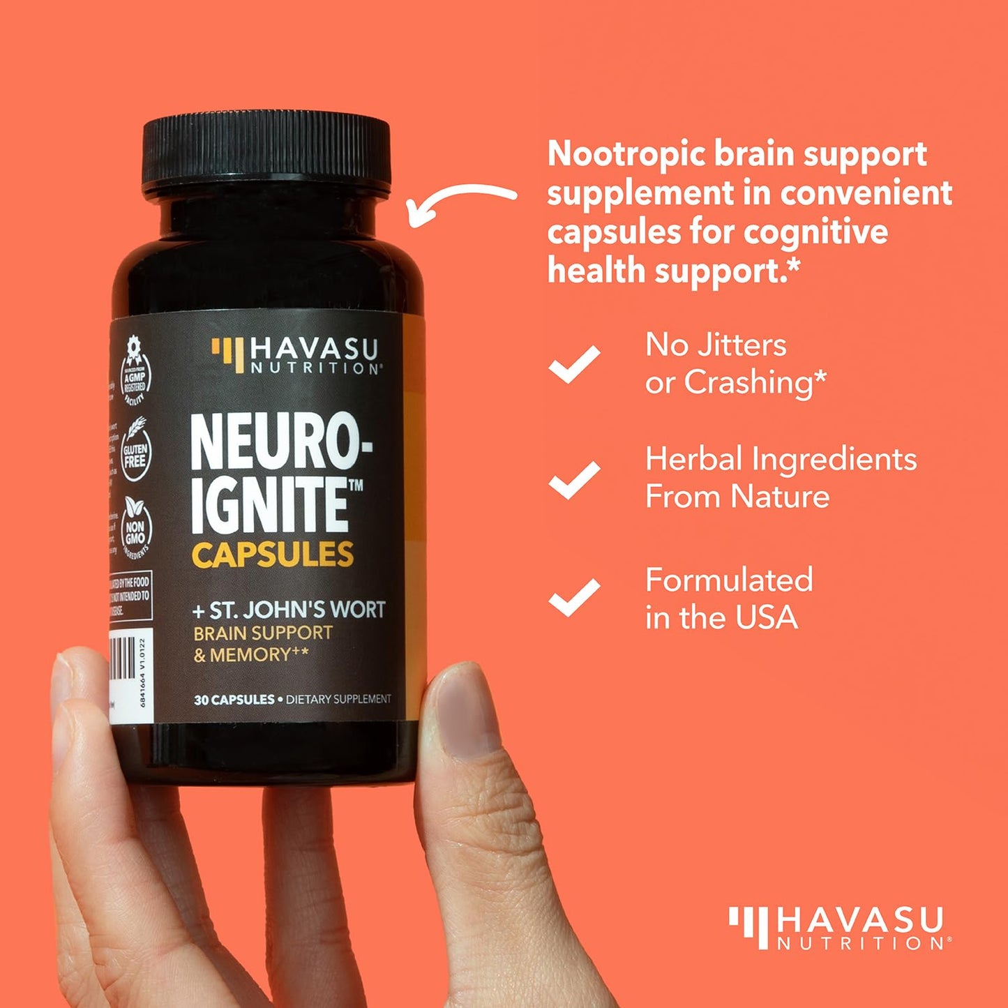 NeuroIGNITE Brain Supplements for Memory & Focus – 30 Count