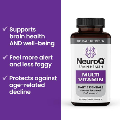NeuroQ Daily Essentials Multivitamin – High-Potency Brain & Body Support (Choline 550 mg, PQQ, CoQ10, Alpha Lipoic Acid) – 60 Tablets