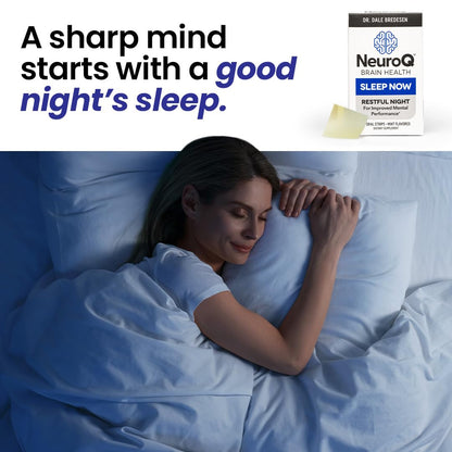 LifeSeasons NeuroQ Sleep Now - Natural Sleep Support with Melatonin & L-Theanine - 30 Mint Strips