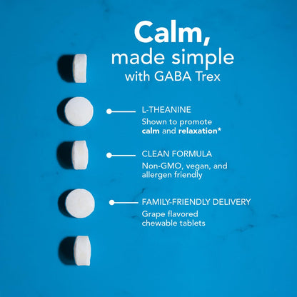 NeuroScience GABA Trex L-Theanine – Calm Daytime & Evening Relaxation (60 Tablets) – Vegan & Non-GMO