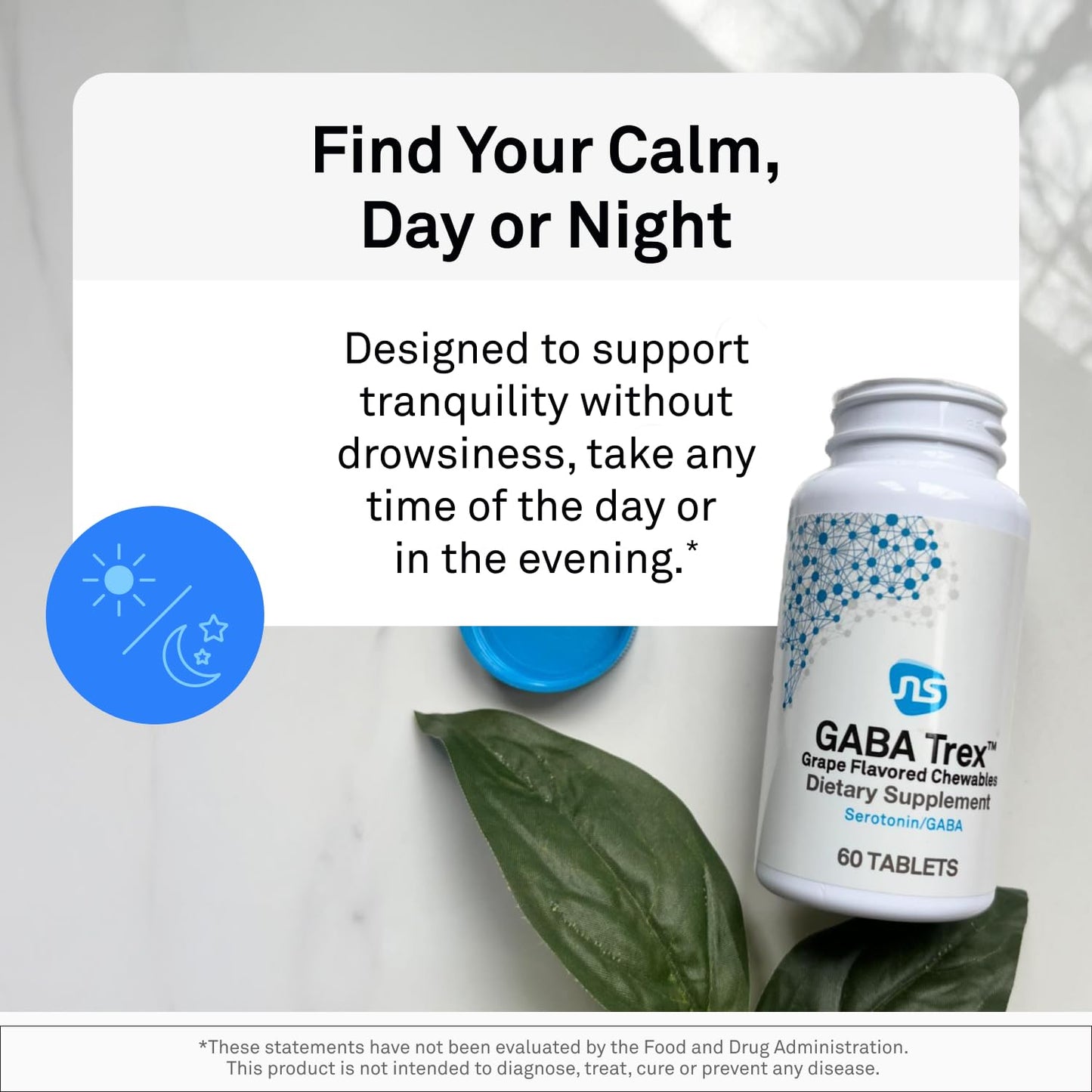 NeuroScience GABA Trex L-Theanine – Calm Daytime & Evening Relaxation (60 Tablets) – Vegan & Non-GMO