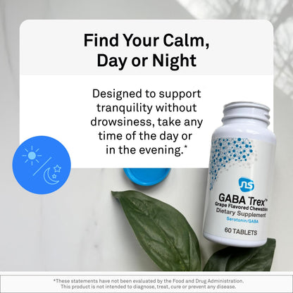 NeuroScience GABA Trex L-Theanine – Calm Daytime & Evening Relaxation (60 Tablets) – Vegan & Non-GMO