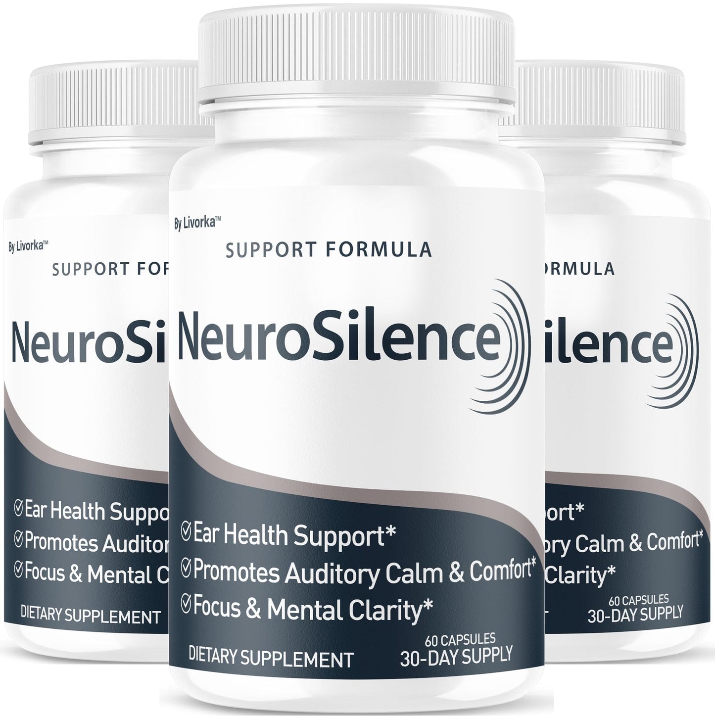 NeuroSilence Capsules (3 Pack) - Ear Health Support, 180 Capsules