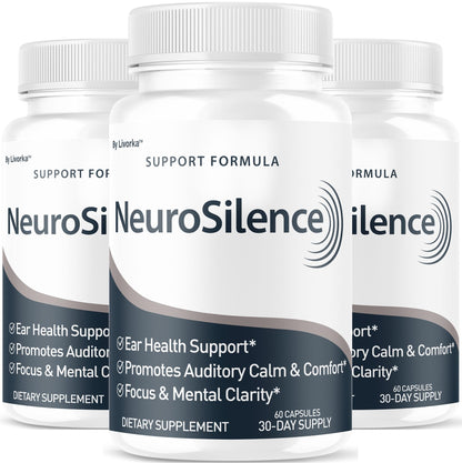 NeuroSilence Capsules (3 Pack) - Ear Health Support, 180 Capsules