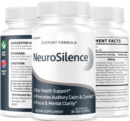 NeuroSilence Capsules (3 Pack) - Ear Health Support, 180 Capsules