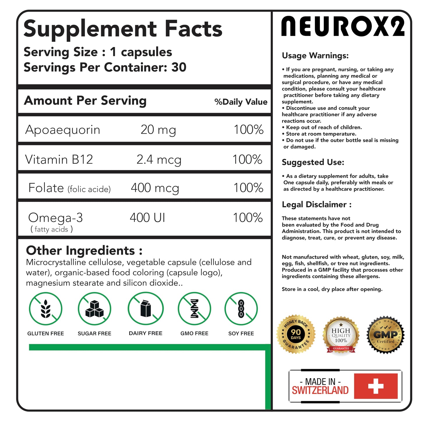 NEUROX2 – Brain Health Nootropic for Ages 18-25 | 30 Count | Caffeine-Free