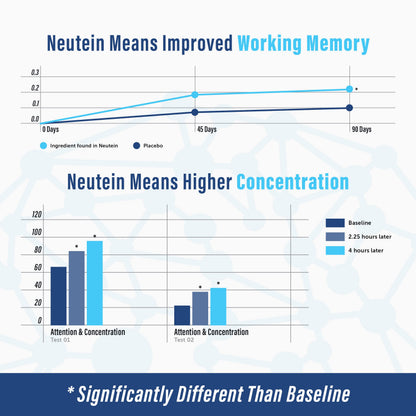 Neutein Natural Brain Booster for Memory, Focus & Brain Health | Plant-Based, Made in USA (60 capsules/30 Servings)