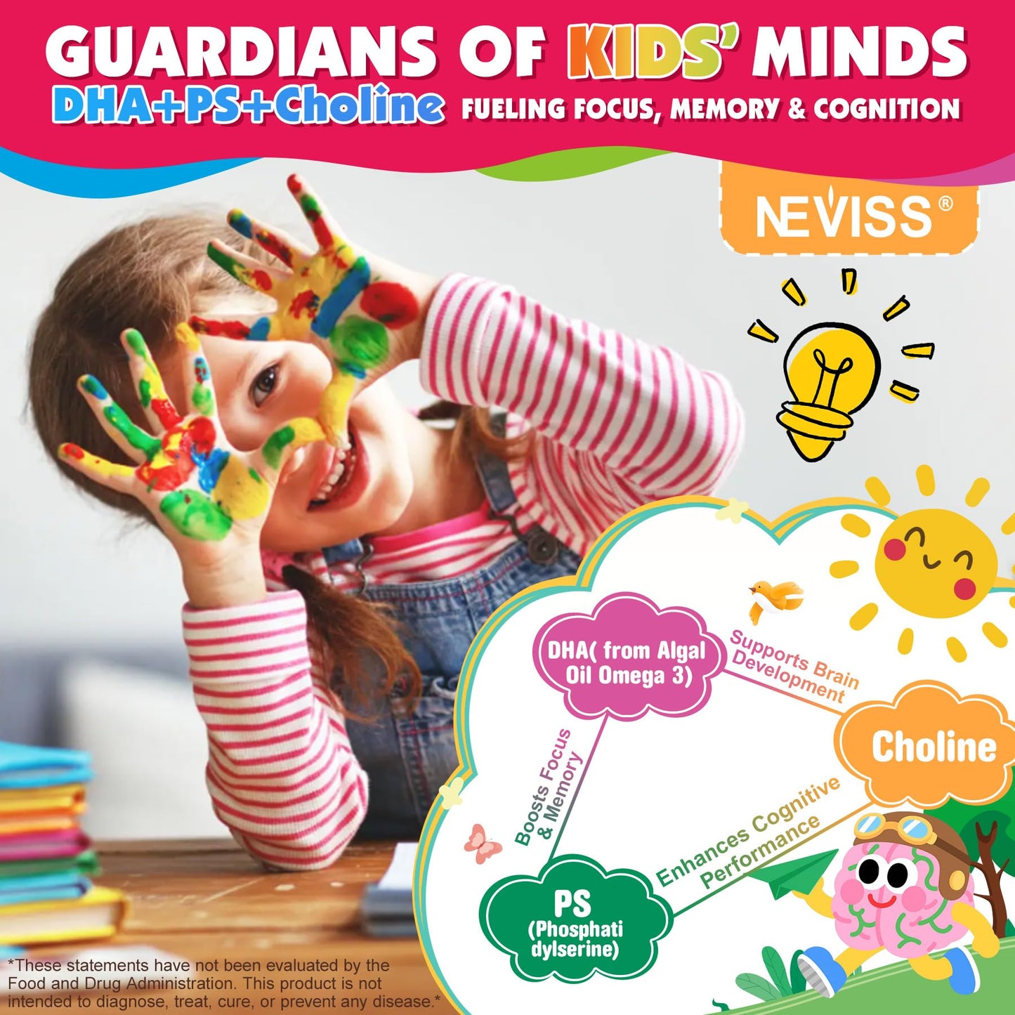 NEVISS Multivitamin for Kids & Teens – Soft Chews with Omega-3 DHA
