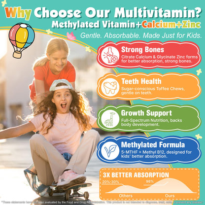 NEVISS Multivitamin for Kids & Teens – Soft Chews with Omega-3 DHA