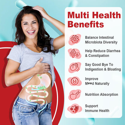 NEVISS Probiotic + Prebiotic Gummies 60 Count  
40 Sugar Free, 50B CFUs, 4+ Adults & Kids