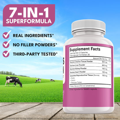 NEW AGE Beef Organ Supplement for Women - Grass-Fed, Pasture Raised - 60 Capsules