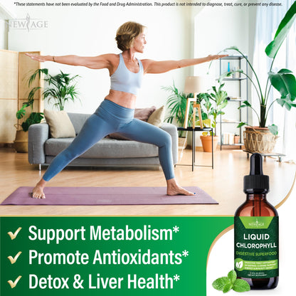 NEW AGE Chlorophyll Liquid Drops (2 fl oz x4) – Energy, Digestion & Immune Support