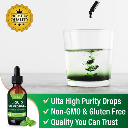 NEW AGE Chlorophyll Liquid Drops (2 fl oz x4) – Energy, Digestion & Immune Support