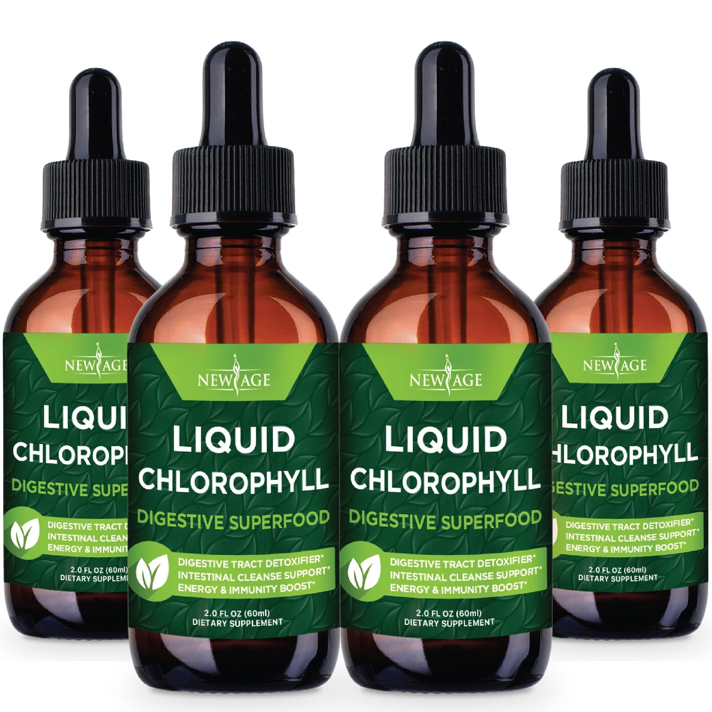 NEW AGE Chlorophyll Liquid Drops (2 fl oz x4) – Energy, Digestion & Immune Support