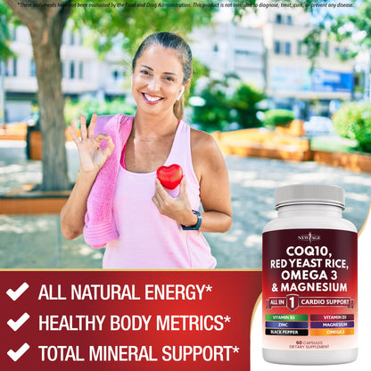 New Age CoQ10 200mg with Red Yeast Rice & Omega-3-6-9 – 120 Count