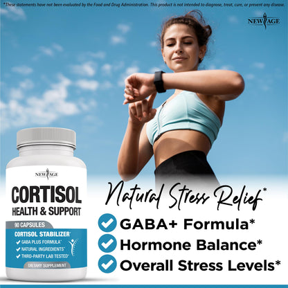 NEW AGE Cortisol Supplement for Women – All-in-1 Cortisol Detox (180 Count)
