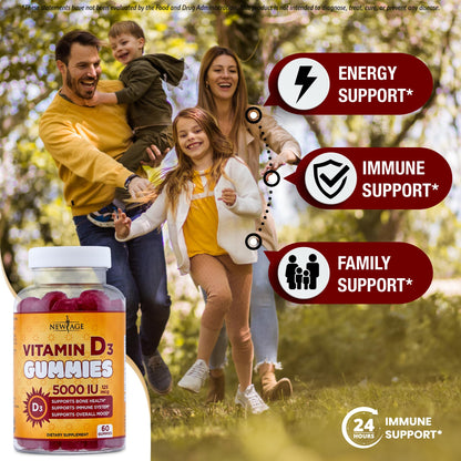 NEW AGE Vitamin D3 5000 IU Gummies - Immune & Bone Health