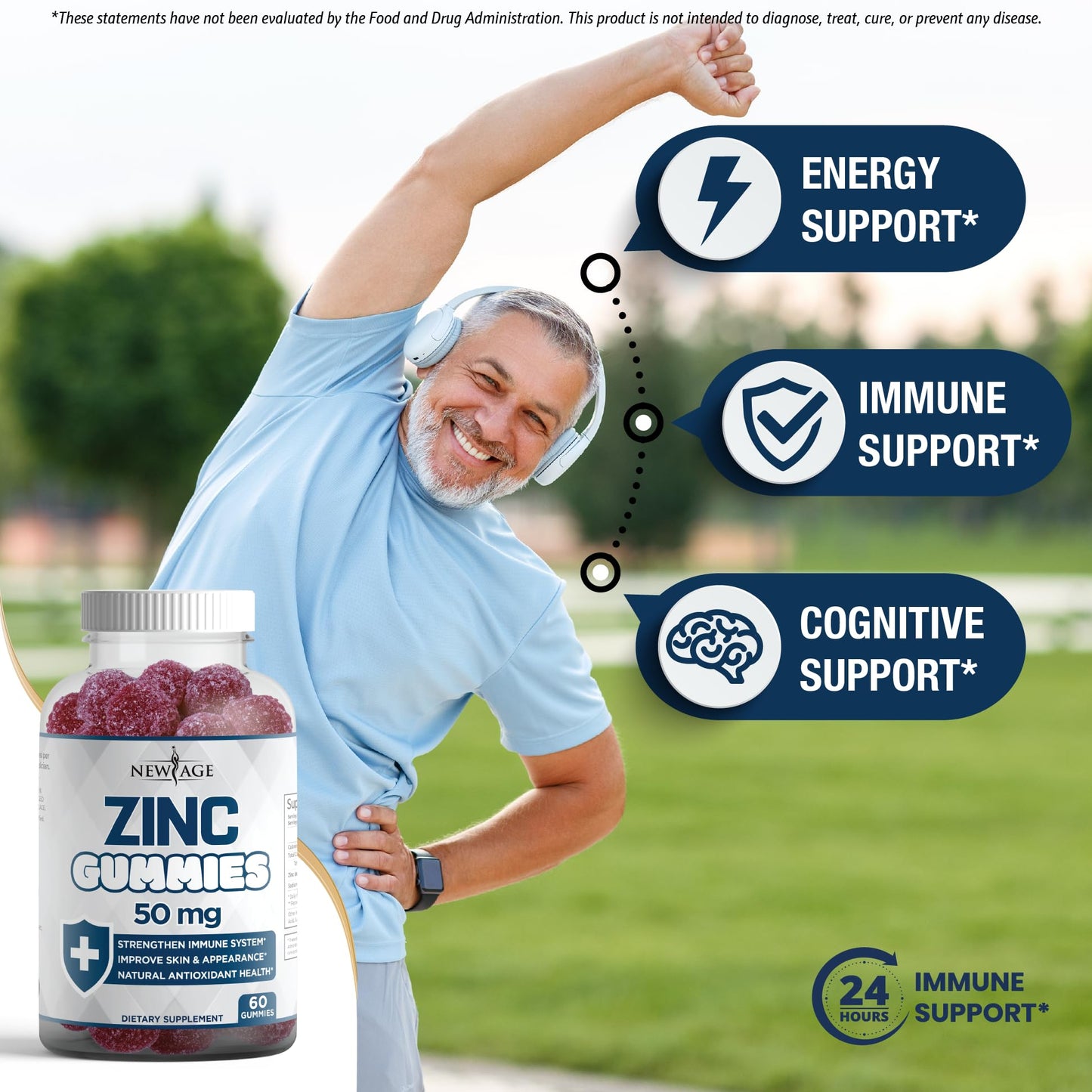 NEW AGE Immune Defense Combo - 2 Pack: Vitamin D3 5000 IU & Zinc Gummies