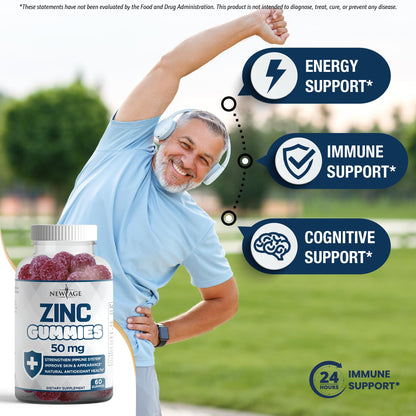 NEW AGE Immune Defense Combo - 2 Pack: Vitamin D3 5000 IU & Zinc Gummies