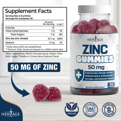 NEW AGE Immune Defense Combo - 2 Pack: Vitamin D3 5000 IU & Zinc Gummies