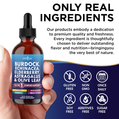 NEW AGE Lymphatic Drainage Drops - Burdock Root & Herbal Support (2 oz)