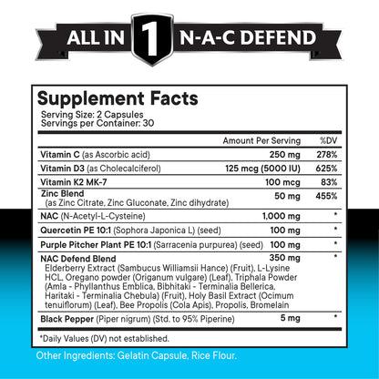 New Age NAC Supplement – N-Acetyl Cysteine with D3 & K2 | 60 Count