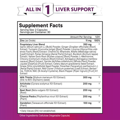 NEW AGE Liver Support – Milk Thistle, NAC, TUDCA, Chanca Piedra (60 Count)