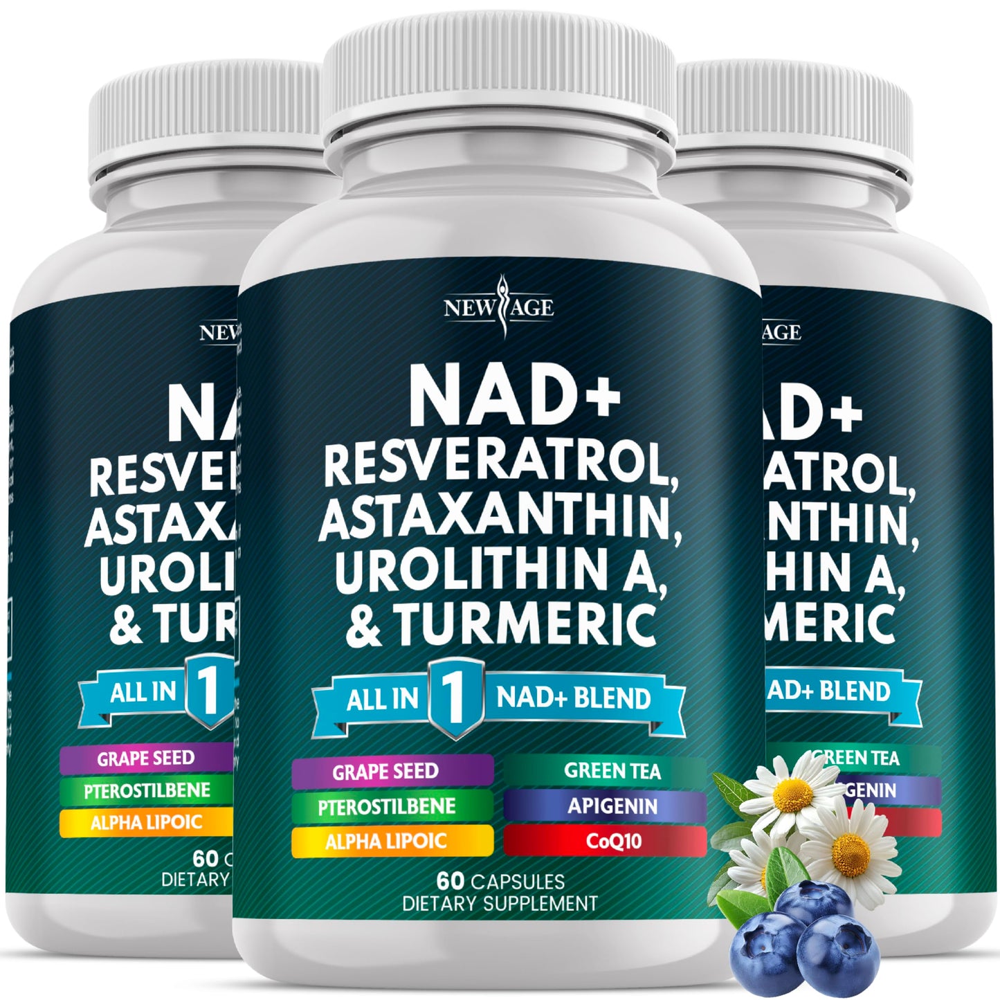 NEW AGE NAD+ Supplement – Astaxanthin, Urolithin A, Resveratrol, CoQ10 | Cellular Energy & Mitochondrial Support