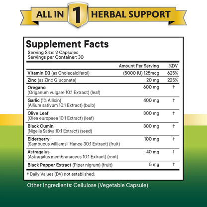 NEW AGE Oregano Oil Garlic Extract Olive Leaf with Astragalus – 180 Count for Men & Women BritishVita | Premium UK Vitamins & Wellness Supplements