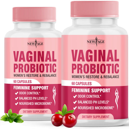 New Age Vaginal Probiotics - Prebiotics & Cranberry - 120 Caps