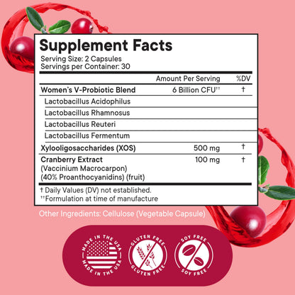 New Age Vaginal Probiotics - Prebiotics & Cranberry - 120 Caps