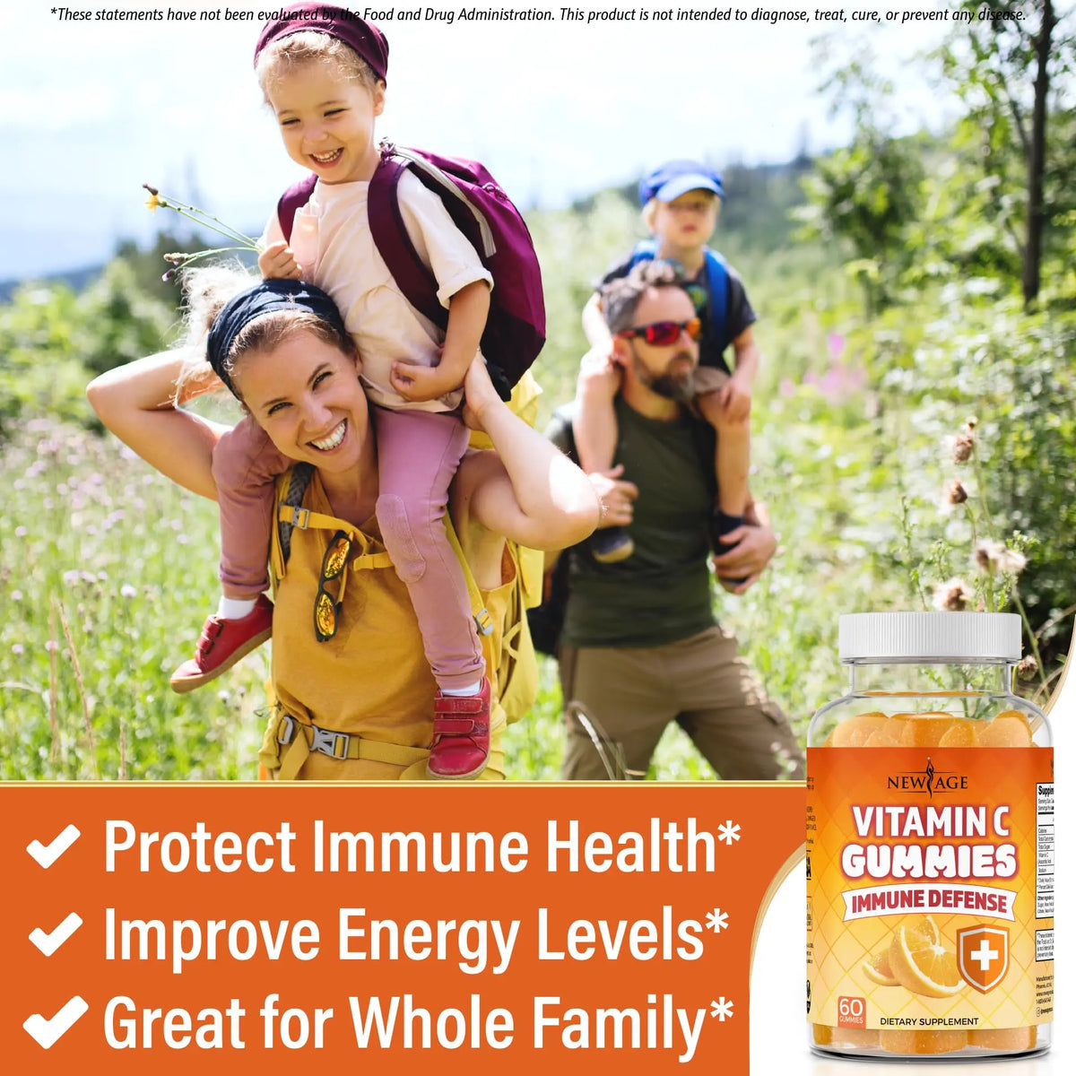 NEW AGE Vitamin C Gummies – Orange Flavor, Vegetarian, Gluten-Free (180 Gummies) BritishVita | Premium UK Vitamins & Wellness Supplements