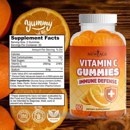 New Age Vitamin C Gummies Orange – Immune Support (60 Gummies)