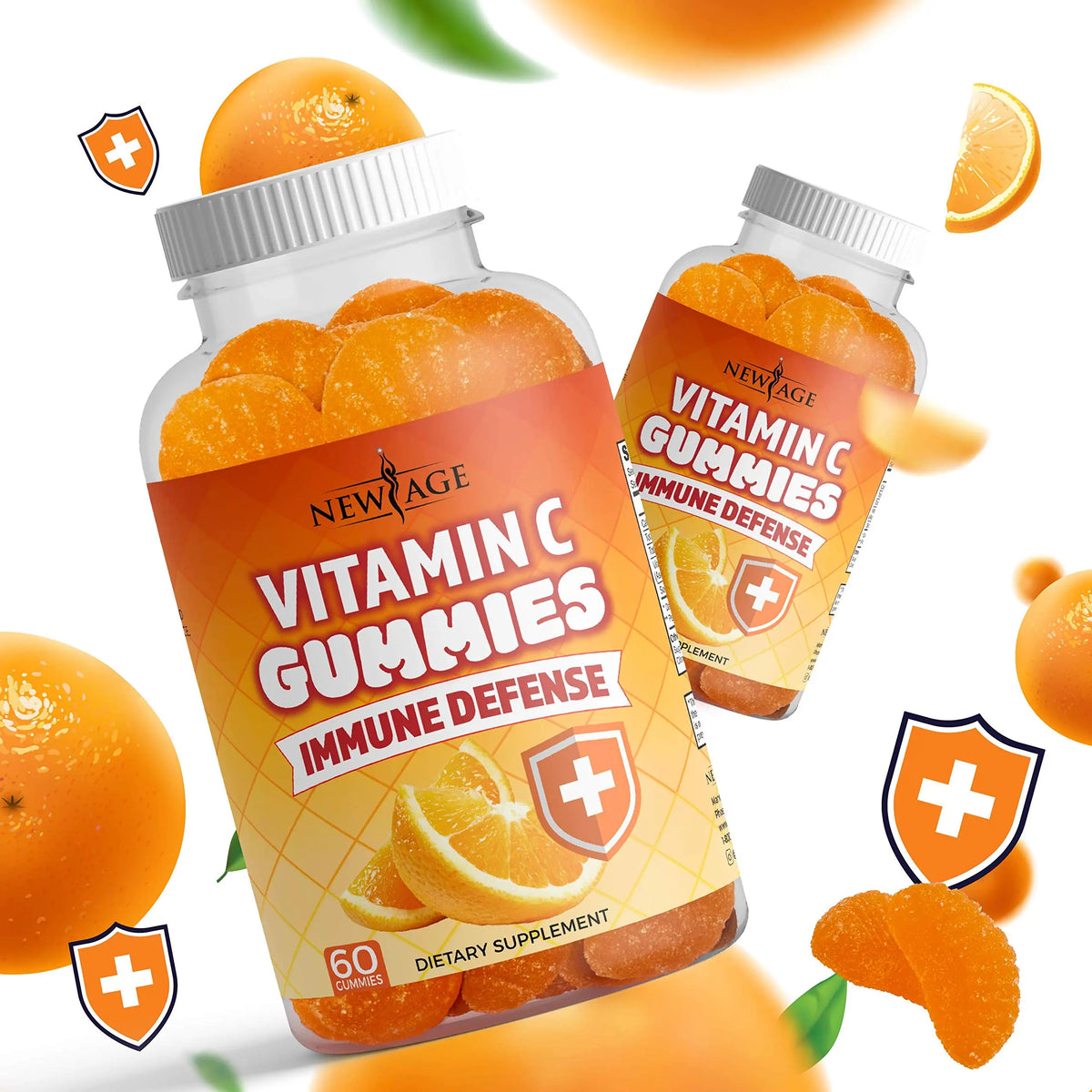 NEW AGE Vitamin C Gummies – Orange Flavor, Vegetarian, Gluten-Free (180 Gummies) BritishVita | Premium UK Vitamins & Wellness Supplements