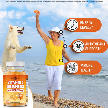 NEW AGE Vitamin C Gummies – Orange Flavor, Vegetarian, Gluten-Free (180 Gummies) BritishVita | Premium UK Vitamins & Wellness Supplements