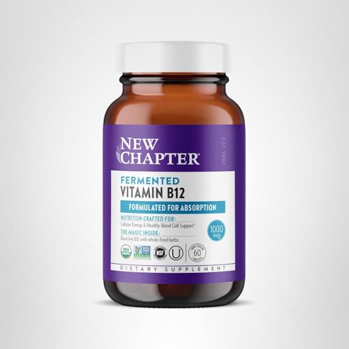 New Chapter Fermented Vitamin B12 1,000 mcg | USDA Organic, Vegan, Gluten Free - 60 Count