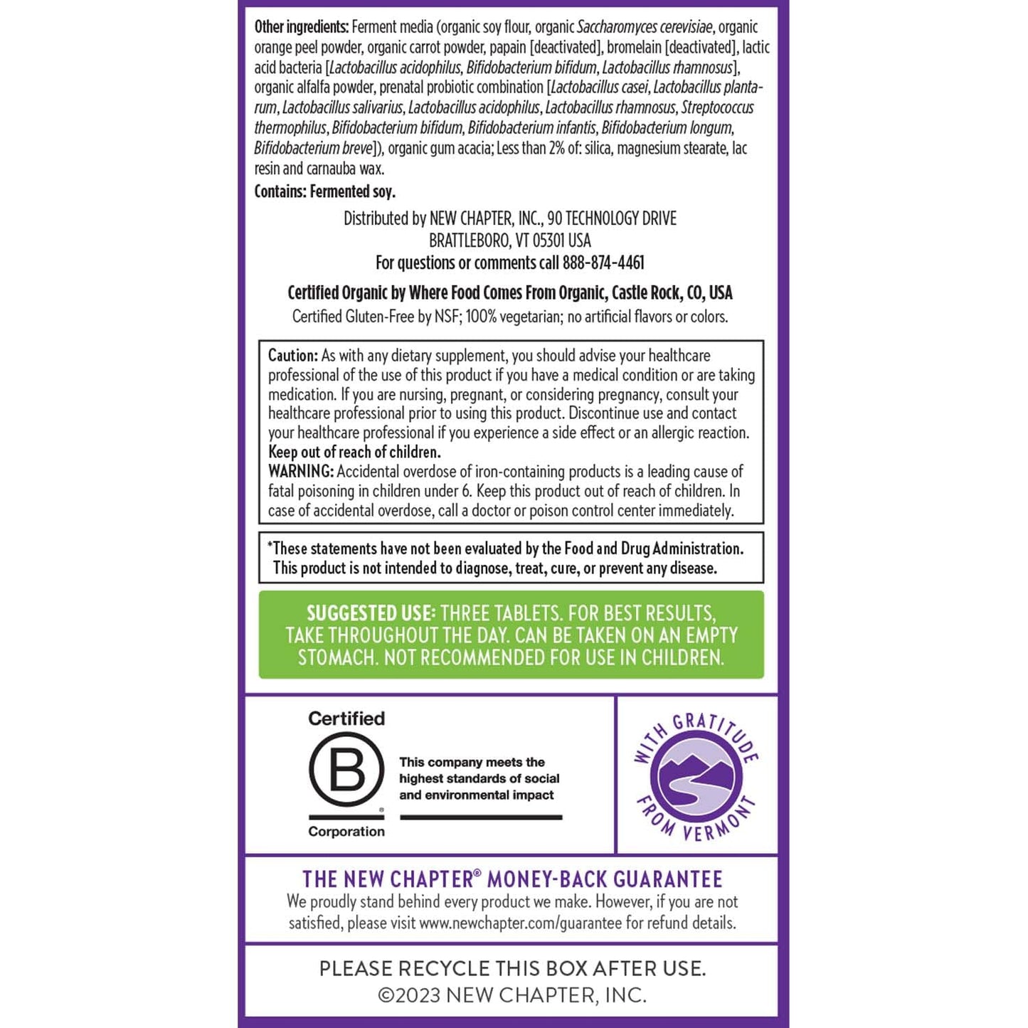 New Chapter Advanced Perfect Prenatal – 96ct, Organic & Non-GMO