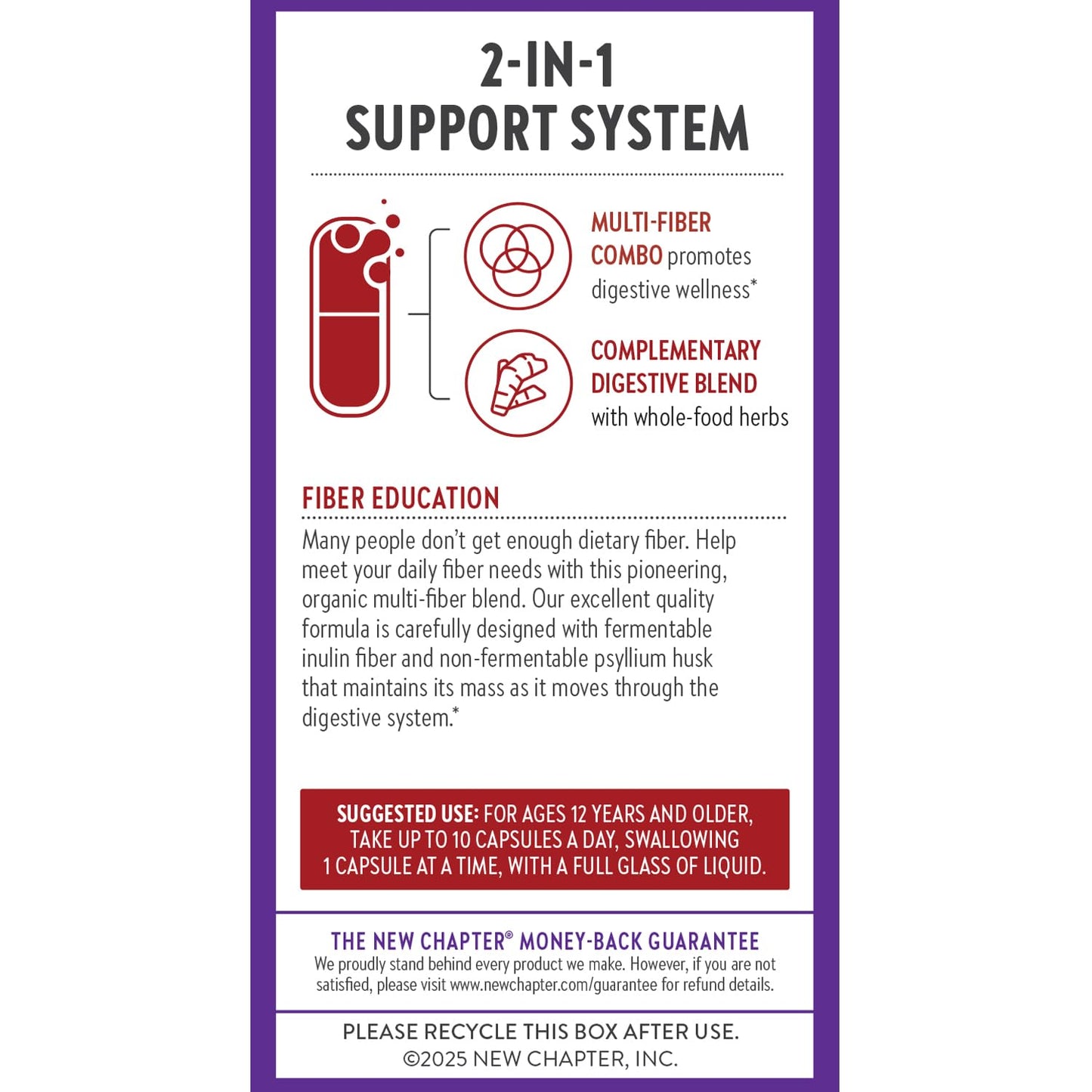 New Chapter All-Flora Multi-Fiber – Organic Inulin + Psyllium (120 ct) | Vegan